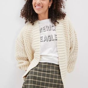 American Eagle Chunk Cardigan in Cream